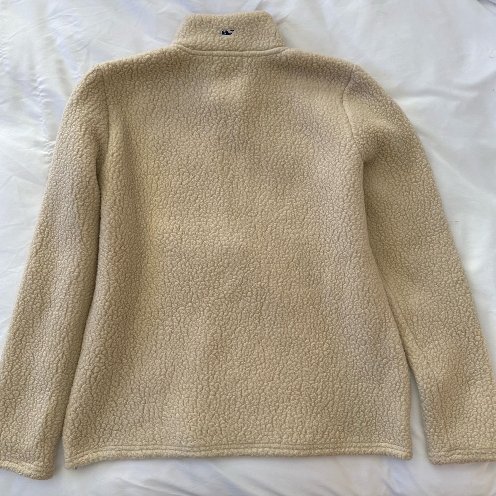 Vineyard Vines Cream Sherpa Fleece Pullover - Picture 3 of 6